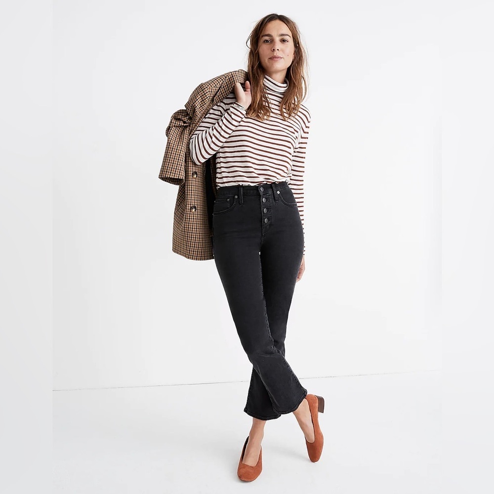 NEW Madewell Cali Demi-Boot Jeans in Bellspring Wash: Button-Front Edition
